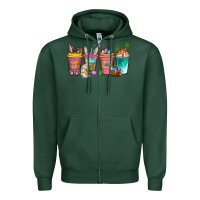 Sports Green Easter coffee drinks Easter Day Zipper Hoodie - Neo Western