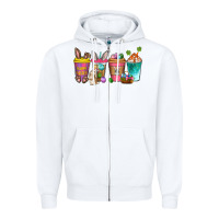 White Easter coffee drinks Easter Day Zipper Hoodie - Neo Western