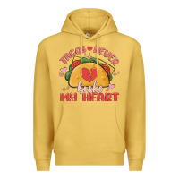 Antique Gold tacos never broke my heart Premium Hoodie - MaliasSmallBusiness