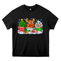 Black festive christmas cupcakes Heavy Core Tee - CowhideDigitalArt