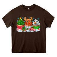 Chocolate Brown festive christmas cupcakes Heavy Core Tee - CowhideDigitalArt