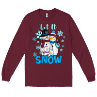 Burgundy let it snow Long Sleeve Tee - RanaPortraitStore