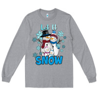 Heather Grey let it snow Long Sleeve Tee - RanaPortraitStore