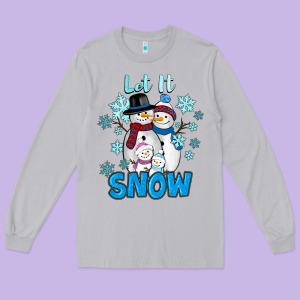 Let It Snow Long Sleeve Tee Designed By Ranaportraitstore