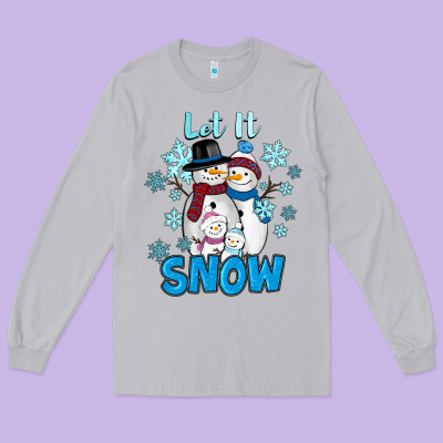 Let It Snow Long Sleeve Tee Designed By Ranaportraitstore