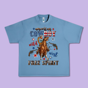 American Cowboy Wild West Free Spirit Urban Heavy Tee Designed By Texasbilliewilder