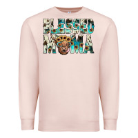 Pale Pink blessed mama Premium Sweatshirt - JahusDesignShop