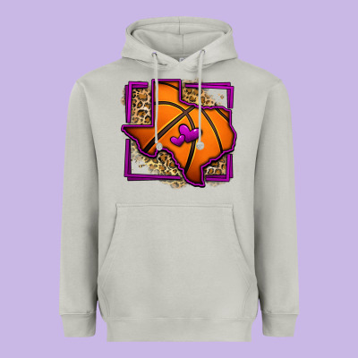 Leopard Basketball Texas Map Heavyweight Hoodie Designed By Jasminsmagicworld