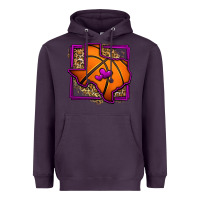 Plum leopard basketball texas map Heavyweight Hoodie - Jasminsmagicworld