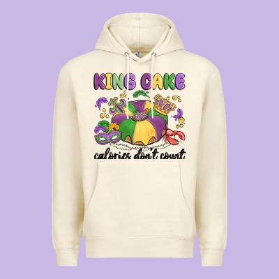 King Cake Calories Don't Count Premium Hoodie Designed By Maliassmallbusiness