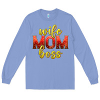 Colony Blue wife mom boss Long Sleeve Tee - texasbilliewilder