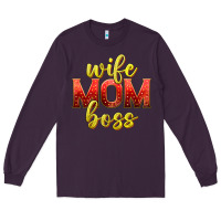 Plum wife mom boss Long Sleeve Tee - texasbilliewilder