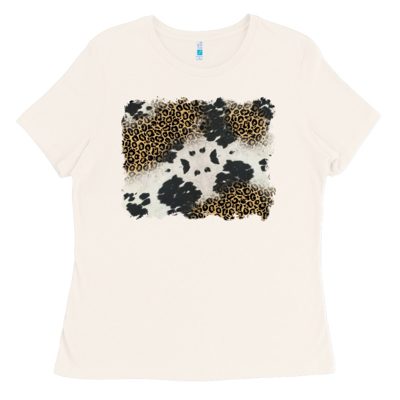 Black And White Cowhide Background Ladies Tee by BarkalooDesign | Teevron