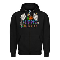 Black hippie halloween Zipper Hoodie - CowhideDigitalArt