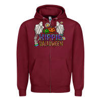 Burgundy hippie halloween Zipper Hoodie - CowhideDigitalArt