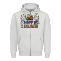 Dove Grey hippie halloween Zipper Hoodie - CowhideDigitalArt