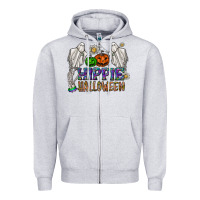 Heather Grey hippie halloween Zipper Hoodie - CowhideDigitalArt