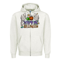 Oatmeal Heather hippie halloween Zipper Hoodie - CowhideDigitalArt