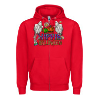 Red hippie halloween Zipper Hoodie - CowhideDigitalArt