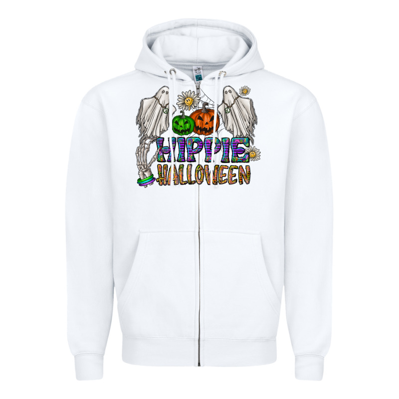 Hippie Halloween Zipper Hoodie by CowhideDigitalArt | Teevron