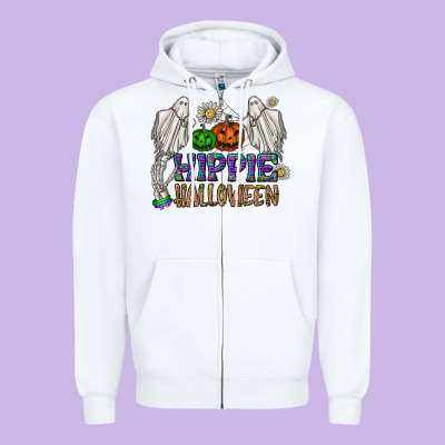 Hippie Halloween Zipper Hoodie Designed By Cowhidedigitalart
