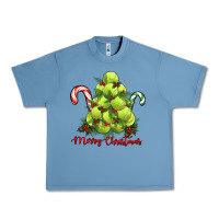 Pebble Blue Merry Christmas Tennis Urban Heavy Tee - RanaPortraitStore
