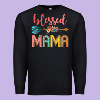 Blessed Mama Premium Sweatshirt Designed By Jahusdesignshop
