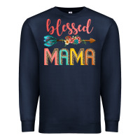 Navy blessed mama Premium Sweatshirt - JahusDesignShop