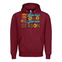 Burgundy basketball is my favorite season Zipper Hoodie - HRA Design Shop