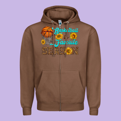 Basketball Is My Favorite Season Zipper Hoodie Designed By Hra Design Shop