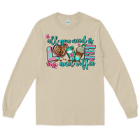 Mushroom all you need is love and coffee Long Sleeve Tee - AdoDesignShop