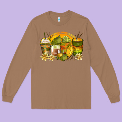 Frog Coffee Cups Long Sleeve Tee Designed By Zillion Design Studio