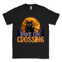 Black Black Cat Crossing Classic Tee - texasbilliewilder
