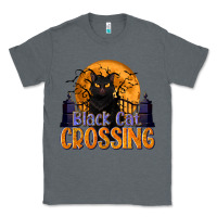 Charcoal Heather Black Cat Crossing Classic Tee - texasbilliewilder
