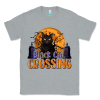 Heather Grey Black Cat Crossing Classic Tee - texasbilliewilder