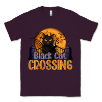 Plum Black Cat Crossing Classic Tee - texasbilliewilder