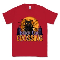 Red Black Cat Crossing Classic Tee - texasbilliewilder
