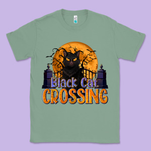 Black Cat Crossing Classic Tee Designed By Texasbilliewilder