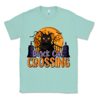Seafoam Black Cat Crossing Classic Tee - texasbilliewilder