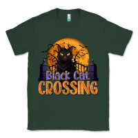 Sports Green Black Cat Crossing Classic Tee - texasbilliewilder