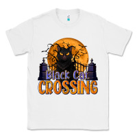 White Black Cat Crossing Classic Tee - texasbilliewilder