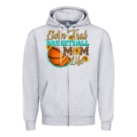 Heather Grey livin' that basketball mom life Zipper Hoodie - HRA Design Shop