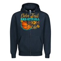 Navy livin' that basketball mom life Zipper Hoodie - HRA Design Shop