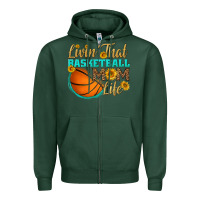 Sports Green livin' that basketball mom life Zipper Hoodie - HRA Design Shop