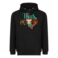 Black bullskull texas map Heavyweight Hoodie - JahusDesignShop