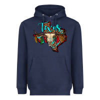 Navy bullskull texas map Heavyweight Hoodie - JahusDesignShop