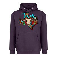 Plum bullskull texas map Heavyweight Hoodie - JahusDesignShop