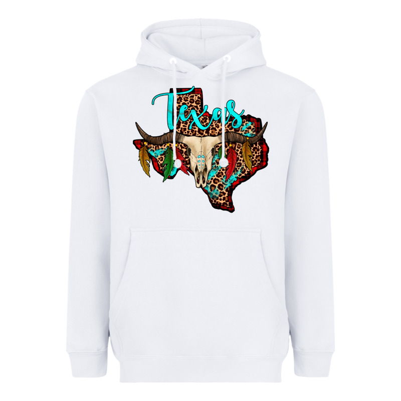 Bullskull Texas Map Heavyweight Hoodie by JahusDesignShop | Teevron