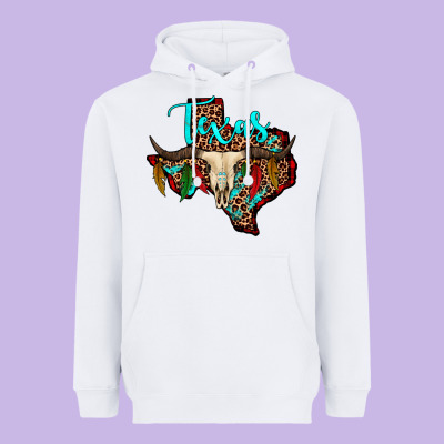 Bullskull Texas Map Heavyweight Hoodie Designed By Jahusdesignshop