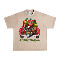 French Oak Merry Christmas Farm Truck With Baby Cow Urban Heavy Tee - RanaPortraitStore